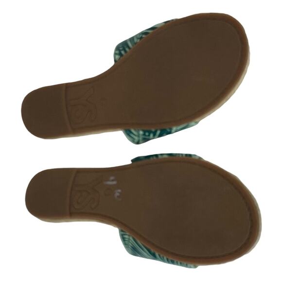 Yosi Samra Reese Espadrille Flat Slide Sandal Palm Print Size 8 - Picture 5 of 7